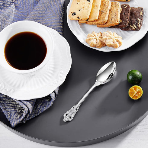 KEAWELL Luxurious 5.1-Inch Espresso Spoons Set - 6 Pieces - Mini Coffee Spoon, 18/10 Stainless Steel - Gorgeous Design with Exceptional Mirror Pol...