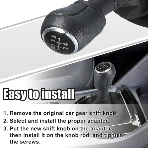 X AUTOHAUX 5 Speed Gear Shift Knob Car Manual Gear Shift Lever for VW Transporter T5/T6 2003-2011 Gear Shifter Head Knob Head Black...