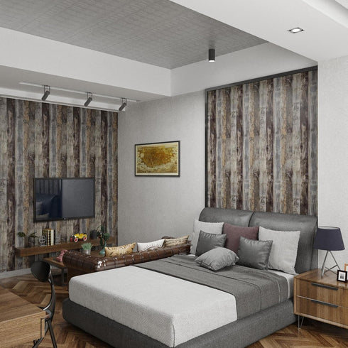 Gray Shiplap Wood Wallpaper Peel and Stick Rustic Grey Wood Plank Contact Paper for Countertops Cabinets Waterproof Removable Vinyl Wood Panel Wal...