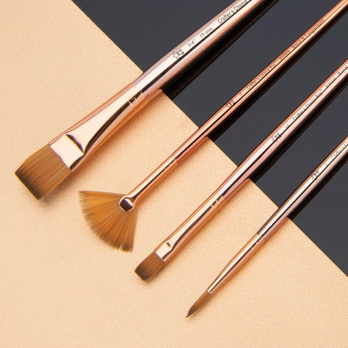 Royal & Langnickel Crafter's Choice Pro 4pc Synthetic Sable Wash Variety Craft Brush Set, Includes - Shader, Wash, Round & Fan Brushes...