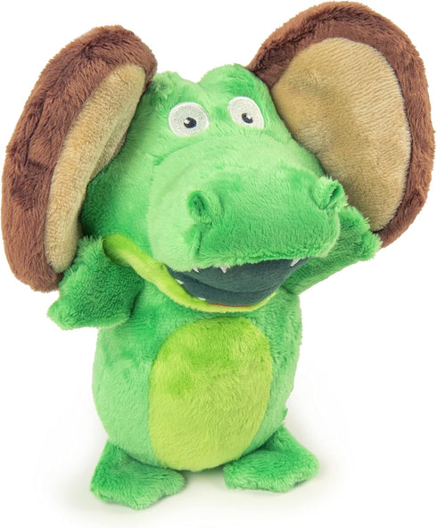 goDog Flips Gator-Monkey Silent Squeak Plush Dog Toy, Chew Guard Technology - Green, Large...