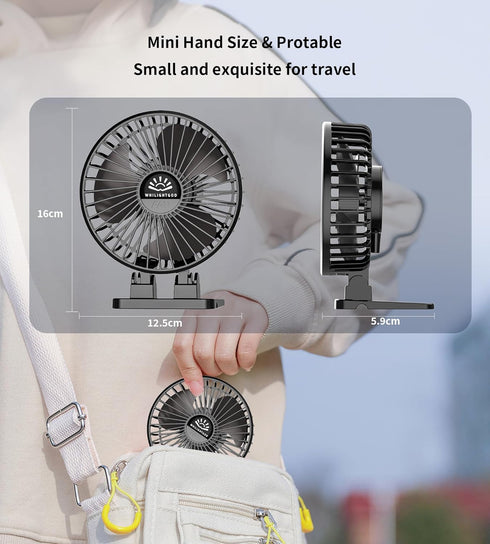 2Pack Desk Fan, USB Fan for Desk, Mini Desk Fan, 3 Speed Rotation Strong Wind, Protable Small Desktop Cooling Fan, Quite Mini Personal Fan for Hom...