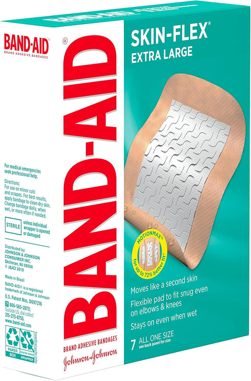 Band-Aid Brand Skin-Flex Adhesive Bandages for First Aid and Wound Care of Minor Cuts and Scrapes & Burns, Flexible Sterile Bandages for Fingers &...