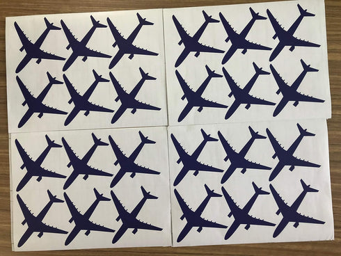 Melissalove 24pcs/Set Airplane Wall Pattern Wall Decals DIY Wall Decor Stickers for Kids Room Boy Bedroom Home Decor Mural A430 (Dark Blue)...