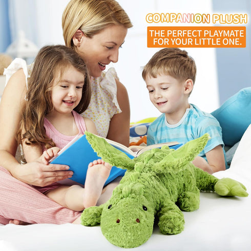 Dragon Stuffed Animal, 27 InchesPlush Dragon Toy for Kids, Cute Plushie Dragon, Green Dino...