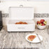 Home Basics Bread Box For Kitchen Countertop, Metal, (White), Vented With Hinge Top and Non-Skid Feet | Large Bread Box | Keeps Loaves, Bagels, Cr...