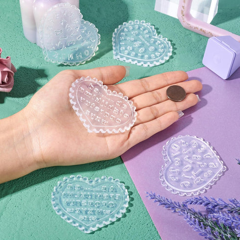 5Pcs Letter/Number/Sign Silicone Mold Mixed Shape Cabochon Resin Molds for Nail Art Ornament Epoxy Resin Handicrafts DIY Making Supplies...