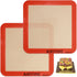 Square Silicone Baking Mats for 9 Inch Cake Pan, 8.5" Food Grade Non-stick Reusable Silicone Mat for Baking Pan for Bread/Pastry/Toast/Pie, Profes...