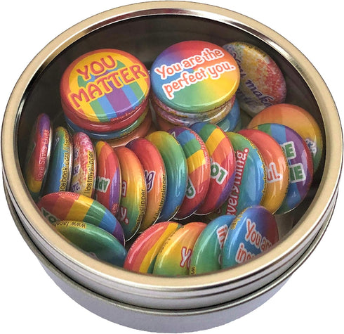 Love Saves Lives Mini Magnets - Rainbow Edition (1" Magnets, 30 Piece Set)...