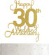 30th Wedding Anniversary Cake Topper, Wedding Anniversary Party Decoration with Premium Gold Glitter...