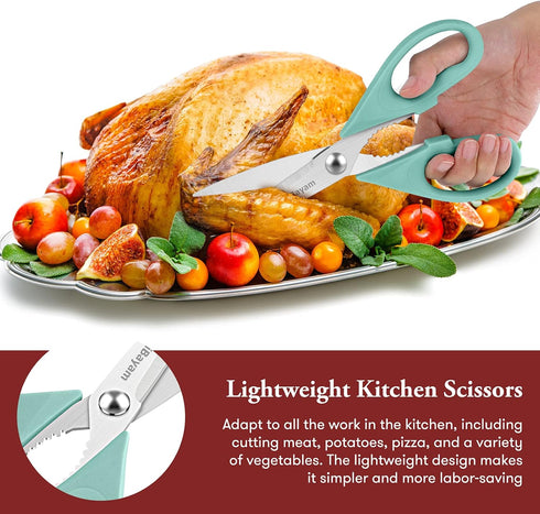 Kitchen Shears, iBayam Kitchen Scissors All Purpose Heavy Duty Meat Scissors Poultry Shears, Dishwasher Safe Food Cooking Scissors Stainless Steel...