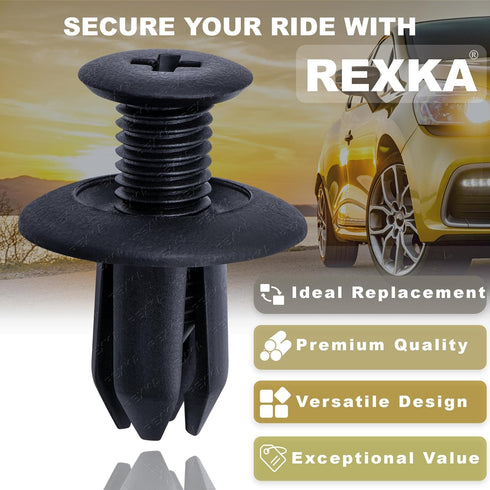 Rexka 30pcs Splash Shield Fender Liner Retainer Clips Rivet for Mazda 3, 6, 2, CX-5, CX-9, Speed6, Miata RX-8, Ford Fusion, Escape, Focus...