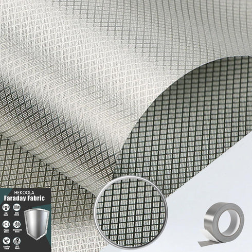 Fabric Craft Faraday Fabric Military Grade Conductive Material Protection with Tape (43.3" X 39.3", Sliver)...