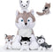 5PCS Wolf Plush Toys - 13.4 Inch Wolf Mom with Little Mini Babies Stuffed Animal Plush Huggable Cuddly Fluffly Wolf Plushie Family Set Gifts for G...
