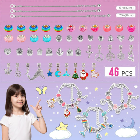 HYASIA Unicorn Gifts for Girls Jewelry Making Kit - Kids Toys Arts Crafts for Kids Age 6 7 8 9 10+ Year Old, Charm Bracelet Making Supplies Beads,...