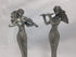 SEHAMANO Set of 2 Girls Playing Violin and Flute Figurine, Metal Sculpture Accent Piece, Ornament, Old-Fashioned Decorative Object for Home, Offic...