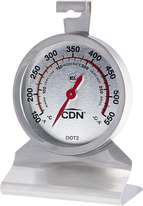 CDN Oven Thermometer ProAccurate®, Easy-to-Read 2" Dial, Stainless Steel Housing, Temperature Zones, Stand or Hang, Monitor Oven Temperatures, NSF...