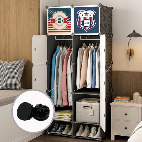 16 Pcs Black Plastic Connector, Wire Grid Cube Connector for Modular Closet Storage Organizer and DIY Wire Cube Storage Unit...