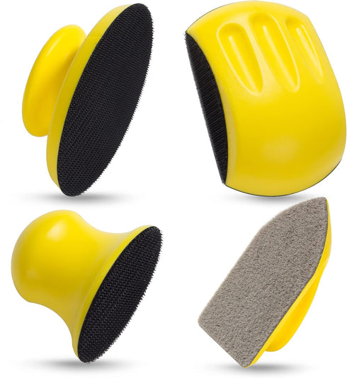 3PCS Hook and Loop Hand Sanding Block Plus 1 Cleaning Brush 5 Inch Round and Mouse Sanding Blocks Hand Sanders for Wood Sanding Blocks Auto Body H...