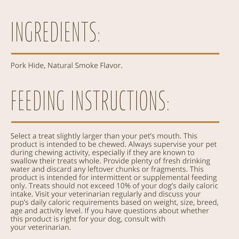 Better Belly Pork Hide Rolls with Smoke Flavor Small, 20 Count, Digestible Pork Hide for Dogs (P-94453)...