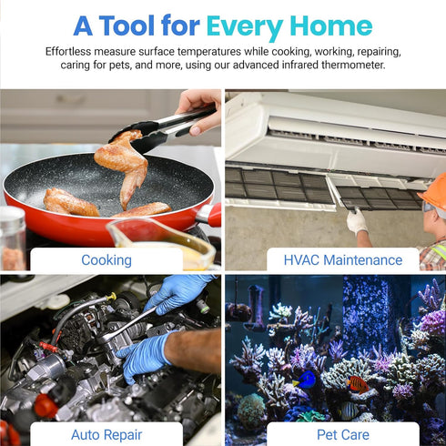 Etekcity Infrared Thermometer Laser Temperature Gun -58°F 1130°F, Digital Laser IR Temp Heat Gun for Pool, Fridge, Engine, HVAC, Kitchen Cooking A...