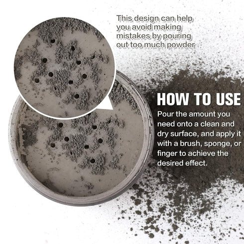 BOBISUKA Makeup Special Effects Dirt Powder for Halloween Makeup Theme Party Wedding Movies Stage Performances Cosplay(0.78 oz)(Gray Stone)...