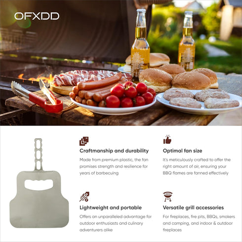 Heat Resistant Plastic Barbecue Hand Fan BBQ Flame Blower, Bbq hand fan color may vary...