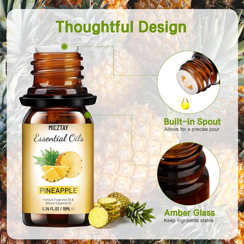Pineapple Fruit Essential Oils - Fragrance Oil for Diffusers, Candle&Soap Making - Premium Aromatherapy Oil with Fruity Scent (2x10ml)...