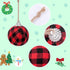Deloky 16Pcs Buffalo Plaid Fabric Ball- 2.16 Inch Small Christmas Fabric Wrapped Balls Hanging Ornament for Christmas Tree Party Decoration Suppli...