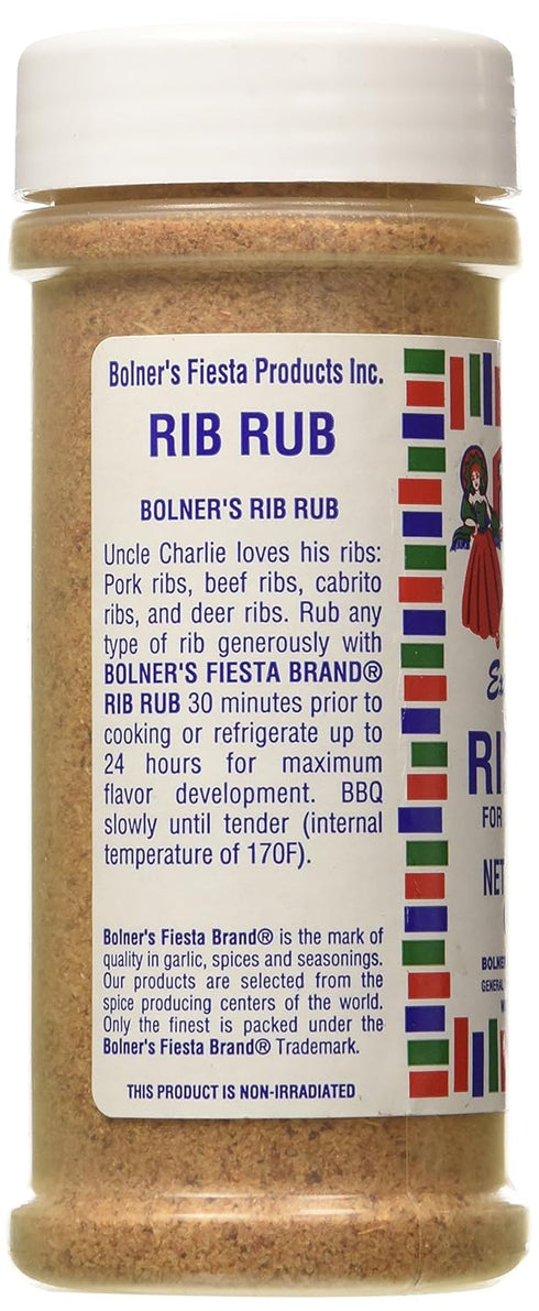 Bolner Fiesta Extra Fancy 4.5 oz. Rib Rub For Delicious Ribs...