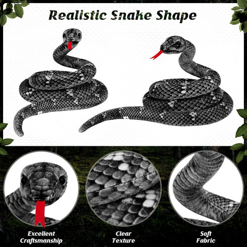 Snake Plush, Stuffed Snake Animal, 80in Large Toy Snakes for Kids, Giant Stuffed Animals Snake, Lifelike Plush Snake for Birthday Gift Party Prank...