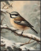Posterizer 1 pcs-little bird in snowy winter scene-oil painting style -6-Art for Animal Lovers-Landscape & Nature Art-Decor for Home & Office- unf...