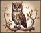 Posterizer 1 pcs- Brown owl sitting on a tree-Autumnal print-Art for Animal Lovers-Floral Botanical Art- Gift for Men Women Teens-Decor for Home ...