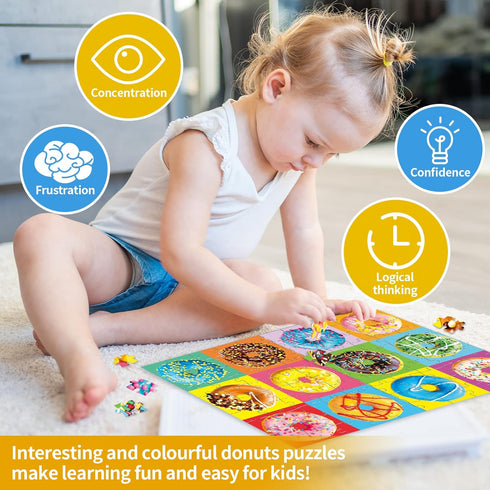 100 Piece Donuts Jigsaw Puzzle for Kids Teens Age 4-8 Gift Family Time (Donuts)...