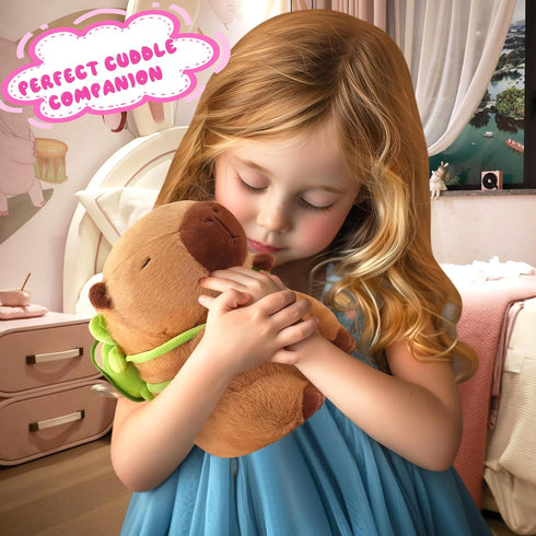 9.8in Capybara Plush Cute Capybara Stuffed Animals with Turtle Backpack, Kawaii Capibara Plushie Toys for Kids, Rodents Animals Pet Doll Soft Hugg...