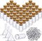 Yungyan 50 Pieces Small Mini Glass Bottles Jars with Cork Stoppers Set, Tiny Cork Glass Bottles with Eye Screws and Small Funnel for Decoration, A...