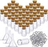 Yungyan 50 Pieces Small Mini Glass Bottles Jars with Cork Stoppers Set, Tiny Cork Glass Bottles with Eye Screws and Small Funnel for Decoration, A...