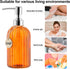 16 OZ Soap Dispenser?Tempered Glass Clear Vertical Stripe with 304 Rust Proof Stainless Steel Pump Refillable Liquid Hand Soap Dispenser?for Bathr...