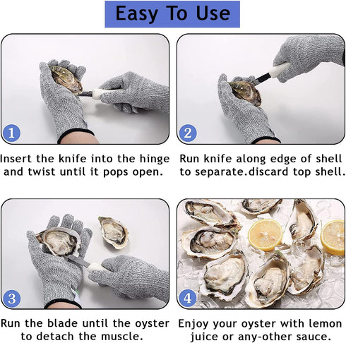 Oyster Shucking Knife,Stainless Steel Oyster Knife for Oyster Clam Scallop In Shell(White)...