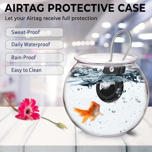 2 Pack Airtag Holder, Waterproof Apple Airtag with Keychain - Shockproof & Dustproof Cases for Apple Air Tag Holder - Ideal for Pet Tracking, Bags...