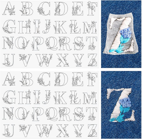 50 Pcs Water Soluble Hand Sewing Stabilizers Wash Away Stabilizer for Embroidery Fabric Embroidery Stabilizers with Boho Pattern for Embroidery Ha...