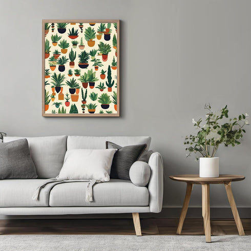 Posterizer 1 pcs-plants pots cactus cute art for plant lovers 1-Floral & Botanical Art-GIft for Men Women Teens-Decor for Home & Office- unframed ...