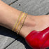 Gold Ankle Bracelets for Women,14K Gold Anklets for Women Waterproof Cuban Link Figaro Chain Gold Anklet for Women Summer Beach Anklets Set Layere...