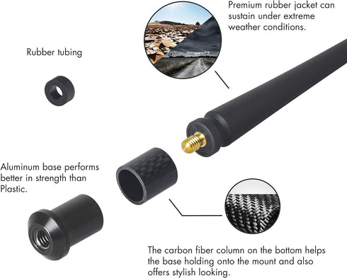 RYDONAIR Short Antenna Compatible with Harley Davidson 1989-2025, Internal Copper Coil for Enhanced Reception, 7 inches Rubber Antenna Replacement...