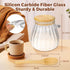 2Pcs Sugar Container with Bamboo Lid and Spoon,15oz Sugar Bowl Glass Jar for Coffee Bar Accessories Coffee Canister Kitchen Decor Housewarming Gif...