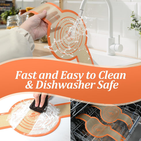 2PCS Silicone Bread Sling Oval & Round, Silicone Baking Mat for Dutch Oven Bread Baking Non-stick Bread Sling with Long Handle Sling Reusable Sour...