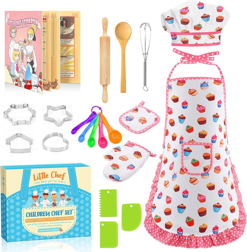 Birthday Gifts for 3-8 Year Old Girls Cute Stuff Apron for Girls Kids Cooking Sets Toddler Toys Kids Chef Hat and Apron Easter Christmas Stocking ...