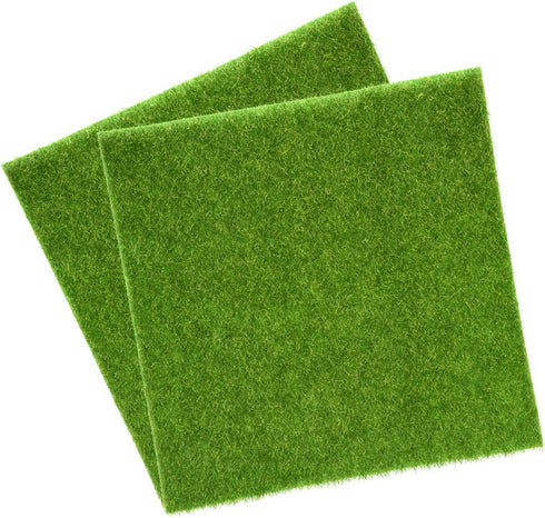 Oumefar 2 Sizes Synthetic Artificial Grass Mat Green Non-Qoven Fabric Fake Faux Grass Turf Rug Lawn Garden Micro Landscape Ornament Home Decor Car...