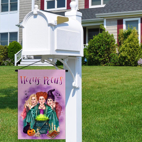 Sunwer Hocus Pocus Garden Flag Halloween Sanderson Sisters Amuck Party Decoration Outdoor Front Lawn Yard Patio Decor Supply- 12.5×18''...