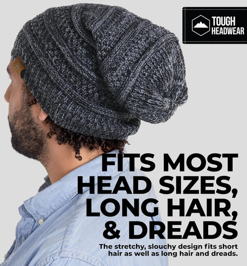 Tough Headwear Slouchy Beanie Hats for Women, Oversized Mens Beanie Hat, Knitted Beanie, Running Gear for Men,Womens Fall Hat...